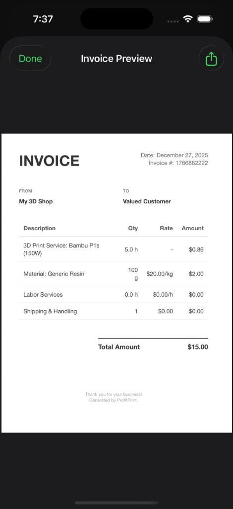 Invoice Preview